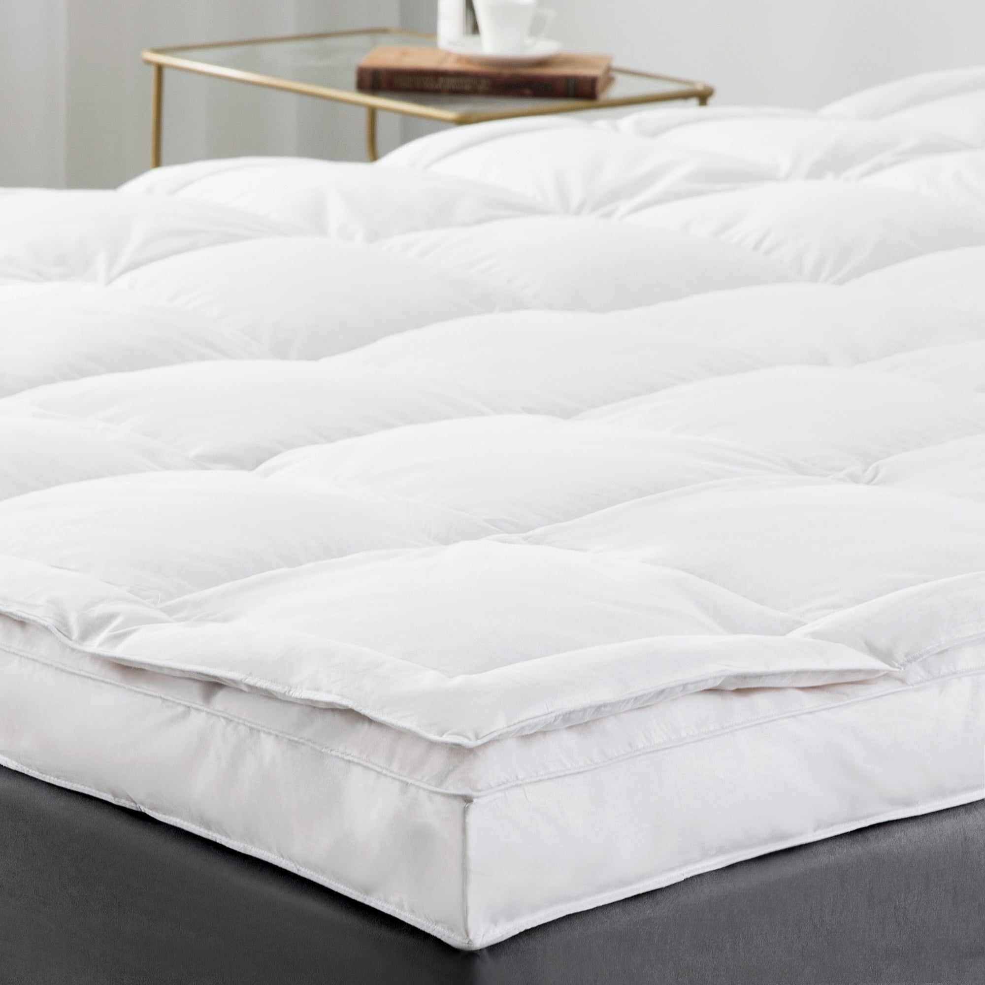 Peace Nest 3" White Goose Down Feather Bed, Mattress Topper, Cotton