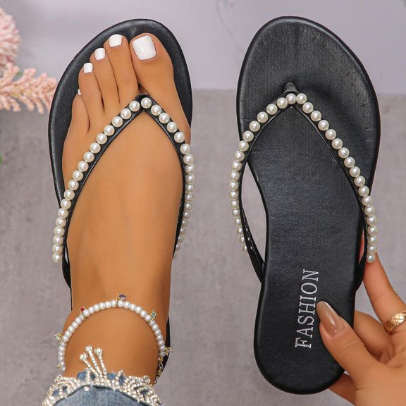 Bxsruta Herringbone Pattern Summer Slippers with Soft Footbed, Breathable Casual Sandals for Women's Daily Indoor/Outdoor Use