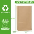 BagDream 200 Pack Brown Paper Bags 4lbs Multipurpose Grocery Bags