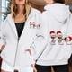 thumbnail image 2 of WILLBEST Sudadera Deportiva para Mujer Ladies' Christmas Printed Zipper Long Sleeved Pocket Adjuststring Casual Hooded Sweatshirt 1936 Grande, 2 of 8