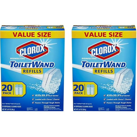 Clorox TJIIpQ ToiletWand Disinfecting Refills, 20 Count 2 Pack