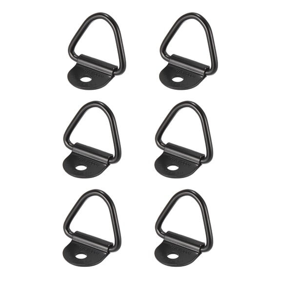 6pcsTie Down Anchor 1/4" Diameter V Shape Ring Lashing Ring for Truck Boat SUV Vehicle Cars Black