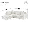thumbnail image 4 of Sectional Couches for Living Room, 89" L-Shaped Couch Convertible Sectional Sofa Couch with Movable Ottoman and 2 Pillows, 5-Seat Small Couch for Small Space, Lounge, Apartments, Studio, Office, White, 4 of 9
