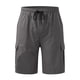 thumbnail image 4 of pstuiky Pantalones cortos deportivos, Pantalones cortos casuales hasta la rodilla con múltiples bolsillos y bolsillos para hombre Pantalones cortos de entrenamiento, 4 of 5