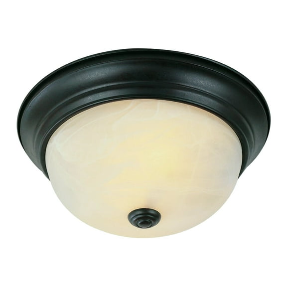 13619 ROB-Trans Globe Lighting-15 Inch Flush Mount Rubbed Oil Bronze Finish with Marbleized Glass