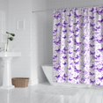 thumbnail image 2 of White Purple Butterfly Flower Pattern Shower Curtain 72"x84" ,Bathroom Decorative Shower Curtains Set with 12 Hooks,Modern Waterproof Washable Shower Curtain, 2 of 6