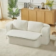thumbnail image 5 of Foldable Sofa Bed with Pillow, 2-in-1 Corduroy Modern Living Room Sofa, No Installation, Convertible into Folding Chair Mattress, Suitable for Living Room, Bedroom, Lounge,Cream White, 5 of 7