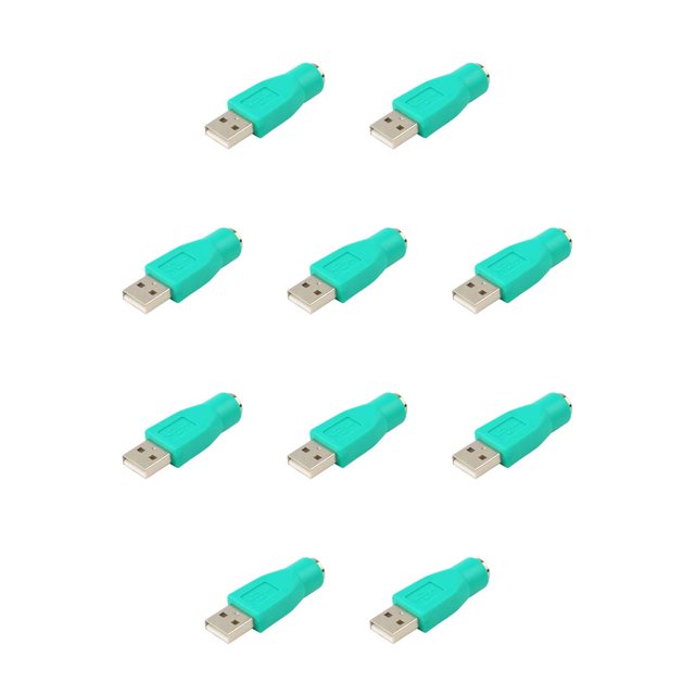 Bearachild Convertidores de adaptadores duraderos USB a PS2 para ordenador, teclado y ratón 1 PC 10piezas