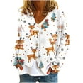 thumbnail image 2 of Cárdigan informal para mujer, cárdigan con botones y estampado navideño, chaqueta de moda, blusa para mujer, 2 of 5