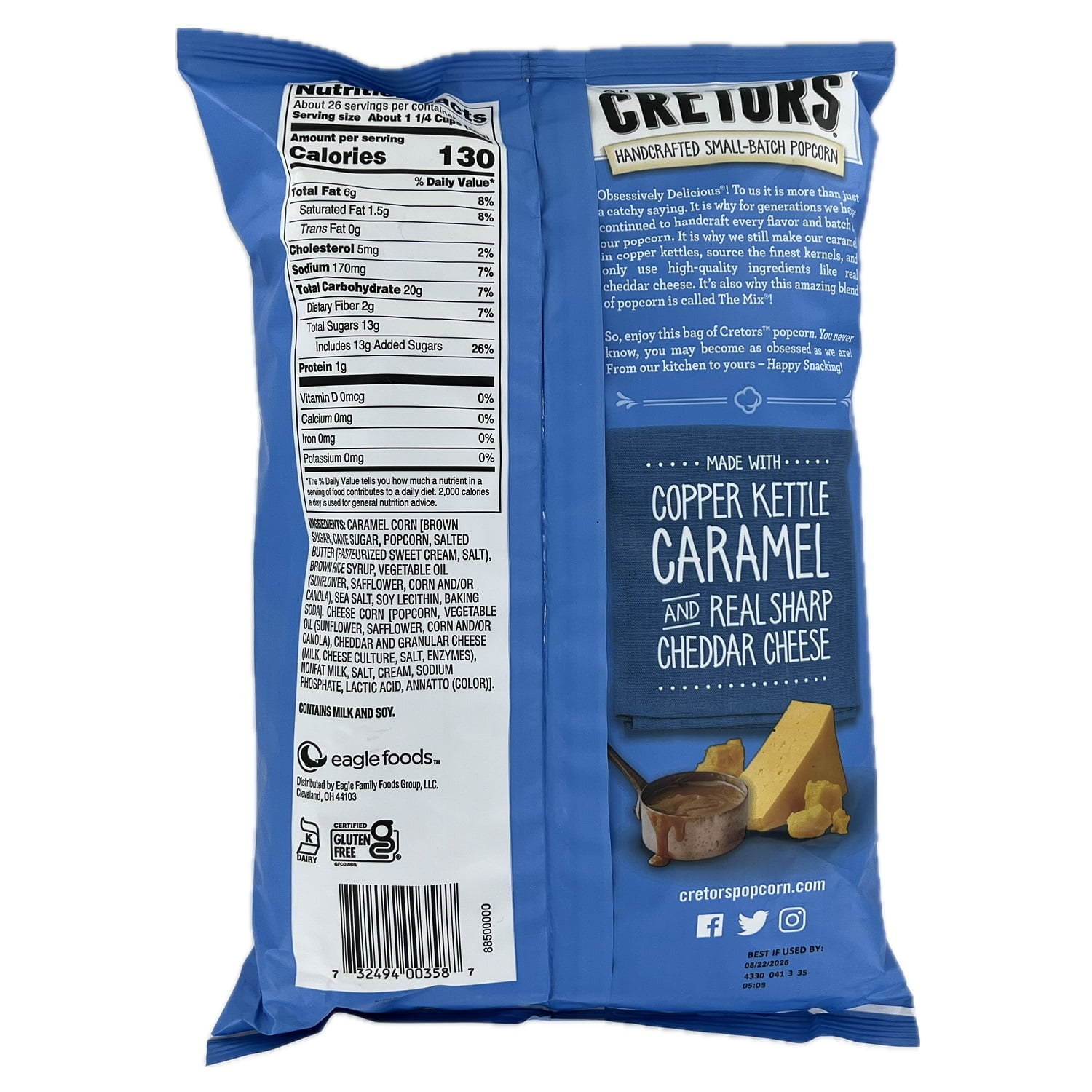 G. H. Cretors Handcrafted Small-Batch Popcorn, Cheese & Caramel Mix (26 Ounce)