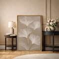 thumbnail image 2 of Framed Canvas Print Minimalist White Ginkgo Leaves Botanical Wall Art Neutral Modern Nature Decorative for Living Room Bedroom - 16"x24" NATURAL, 2 of 8