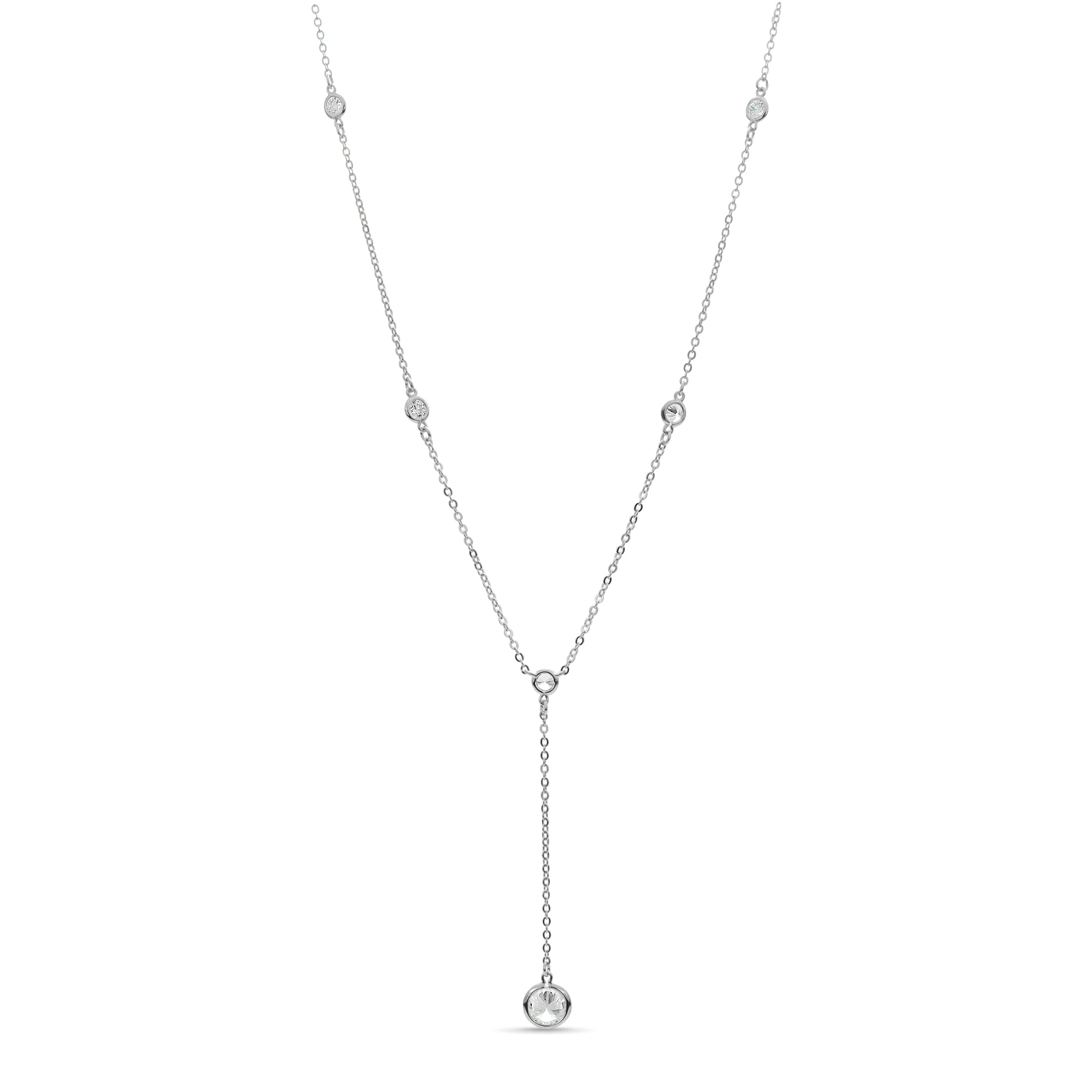 Forever New - Sterling Silver Double Snowflake Y Necklace 18 Inches ...