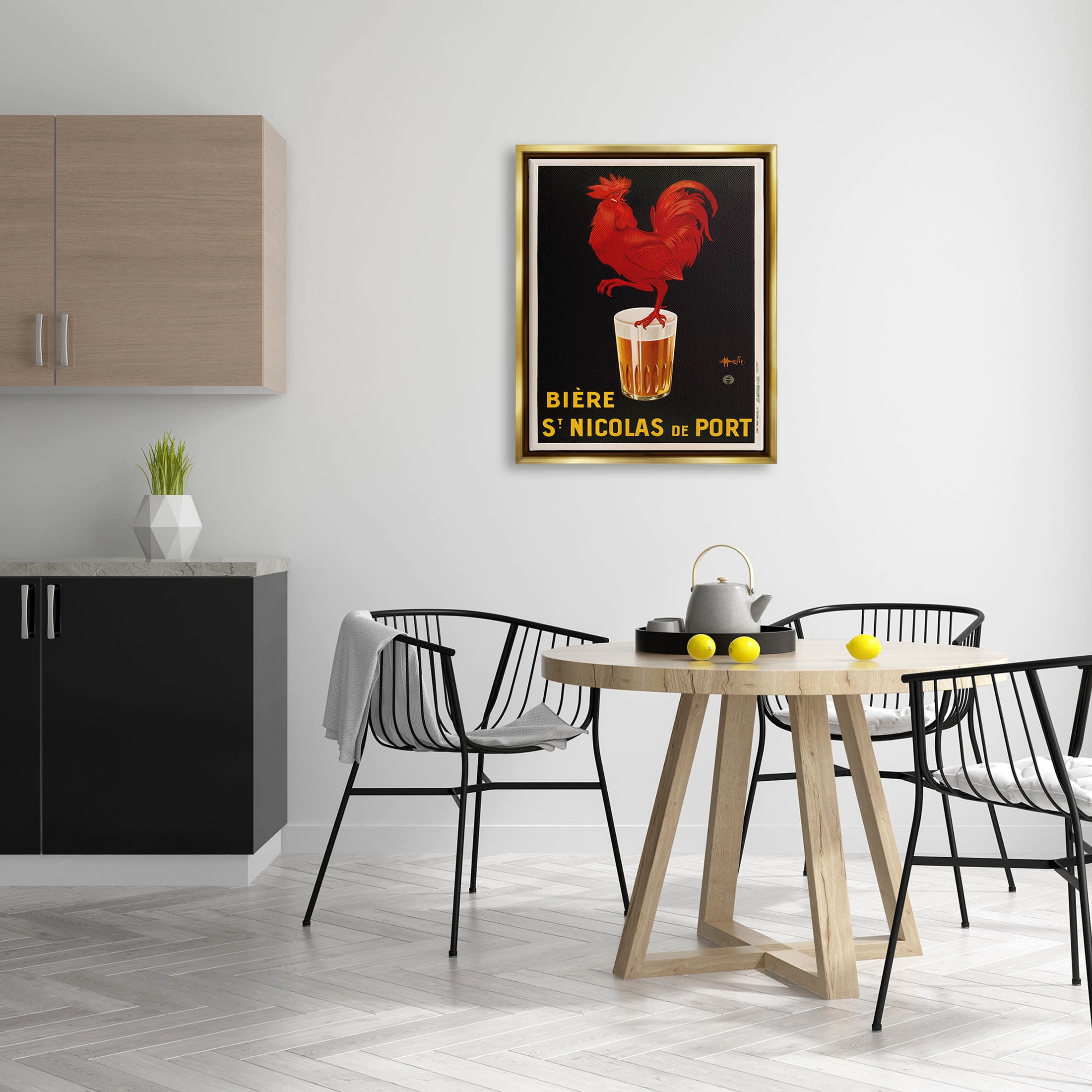 Stupell Industries Vintage Beer Brewery Ad Graphic Art Metallic Gold Floating Framed Canvas Print Wall Art, Design by Marcus Jules