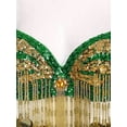 thumbnail image 6 of Hansber Women's Sequin Beaded Tassel Corset Bra Clubwear Crop Tank Tops for Performance Festival Belly Dance Green One Size, 6 of 7