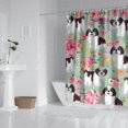 thumbnail image 3 of Shih Tzu Dog and Flower Floral Shower Curtain 72x84in ,Bathroom Decorative Shower Curtains Set with 12 Hooks,Modern Waterproof Washable Shower Curtain, 3 of 4