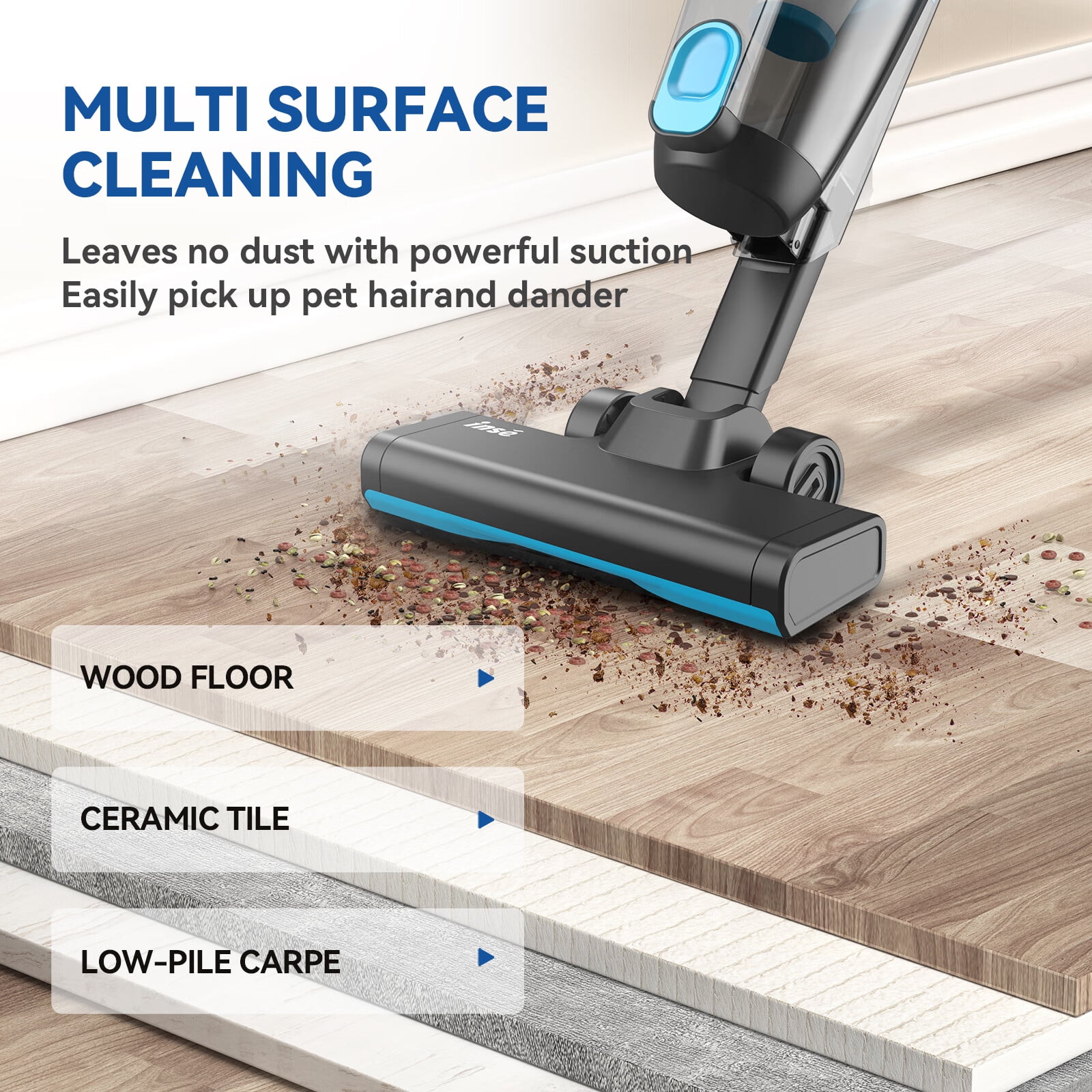 INSE Corded Vacuum Cleaner, Ultra-Lightweight Bagless Upright Vacuum for Home Hard Floor Carpet Pet Hair Car