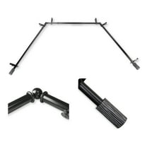 Domovina Oak 13/16" Bay Window Single Curtain Rod-Color:Black