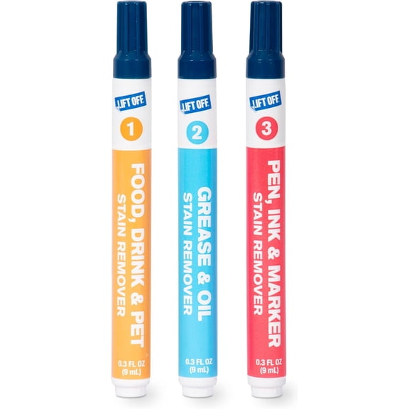 Lift Off 42103 Stain Removal Pens for Clothes, Fabric, and Upholstery, Food, Grease, Oil, Ink, and Pet Stains