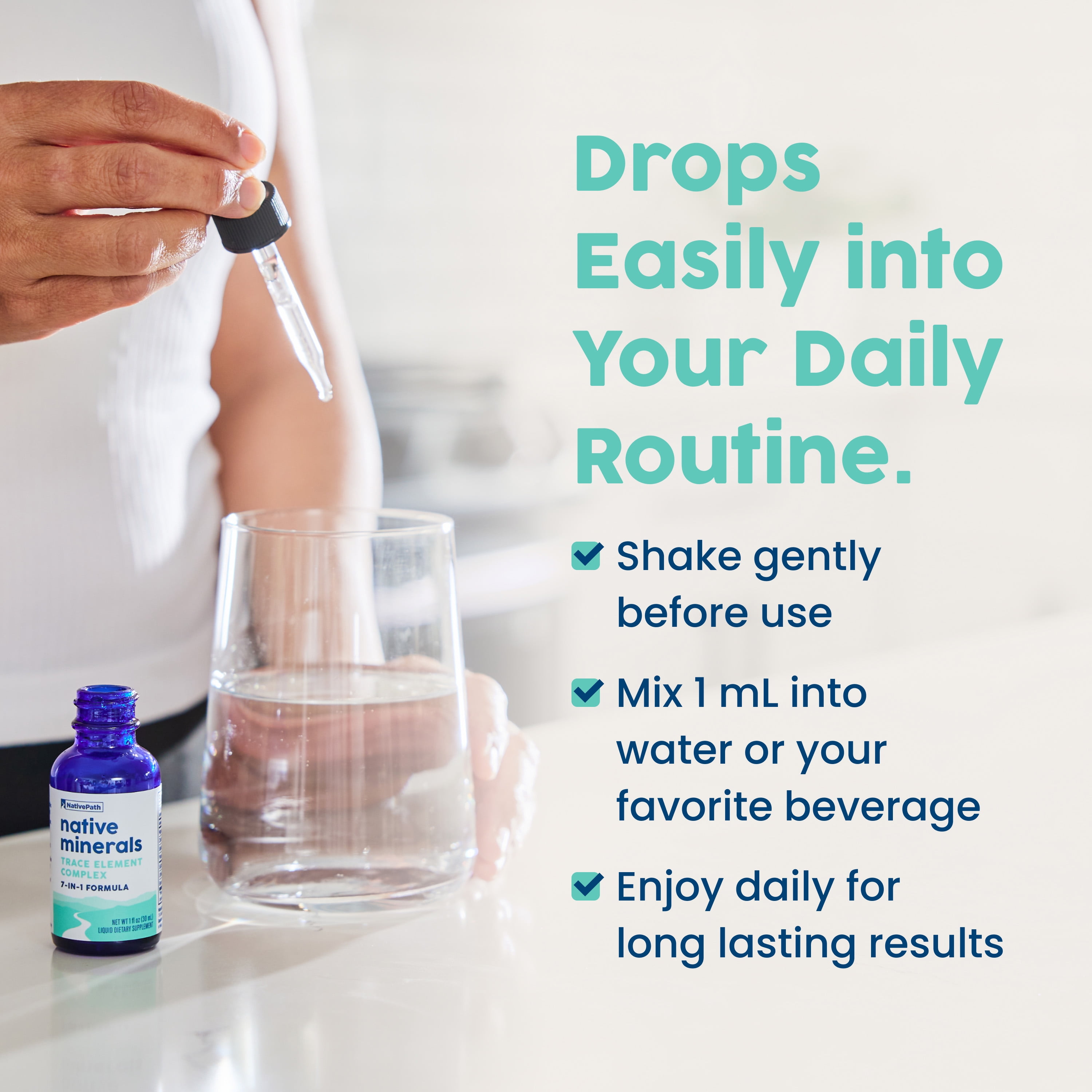 NativePath Liquid Trace Minerals Drops, Ionic Electrolyte Complex, Sugar-Free, 30 Servings