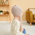 thumbnail image 4 of Gorro de bola de piel de punto para bebé, orejeras con trenzas ajustables y gorro cálido de lana para niños (caqui) Sincero Electrónica, 4 of 5