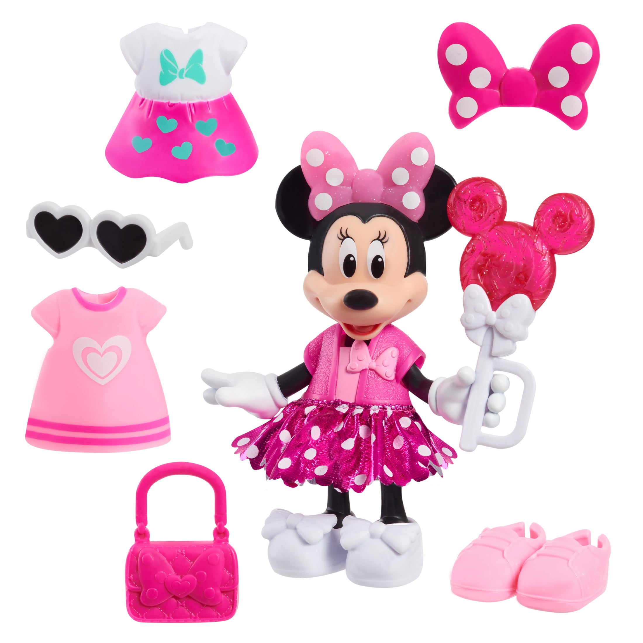 Disney Junior Minnie Mouse Fabulous Fashion Doll and Accessories, Pretty In Pink Baby and Toddler Toys