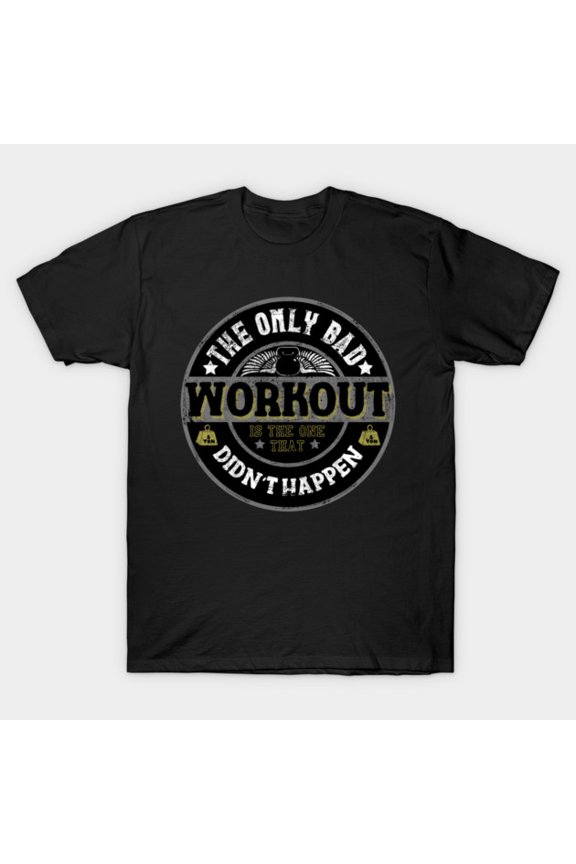 Logo Don't Skip Workout Strict Routine Mandatory Fitness Emblem Unisex T-Shirt, up to size 3XL.