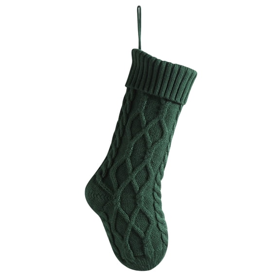 Green Christmas Stocking Gift Bag, Large Velvet Stocking For Fireplace, Tree, Gift Filling, Festive & Decorative