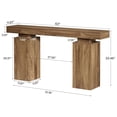 thumbnail image 5 of 63-Inch Farmhouse Console Table, Long Wooden Entryway Table Behind Couch For Hallway, Living Room & Entrance Decor (Natural), 5 of 9