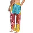 thumbnail image 2 of Uemuo Colorful Wool Balls Pattern Men's Wide Leg Palazzo Lounge Pants with Pockets Light Weight Loose Comfy Casual Pajama Pants-, 2 of 9