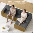 thumbnail image 6 of Modular Sectional Sofa Couches L-Shape Couch 3 Seat Modular Sofa Memory Foam Sectional Couches for Living Room, Cloud Couch with Oversized Chaise (Grey Stripe, 94.5" Right Facing Chaise), 6 of 13