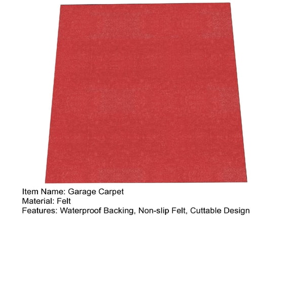 Eosunjian Garage Mats Oversize Garage Floor Paking Mat for Under Car, 17ftx 7.4ft Non-Slip Red Garage Flooring Carpets, Absorbent Oil Garage Parking Mat, Waterproof Mats,Easy to Clean & Cuttable