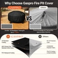 thumbnail image 5 of GASPRO Fire Pit Cover Round 36 Inch, 600D Heavy Duty Fabric with Waterproof Patio Fire Table Cover with PVC Coating, Tear & Weather Resistant, UV & Fade Resistant, Windproof, 36" Dia x 20" H, Black, 5 of 11