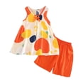 thumbnail image 7 of Cethrio Girls Summer Outfit Sets, 2 Piece Sleeveless Knitting Cotton Casual Girls Clothing sets Orange Size 8, 7 of 7
