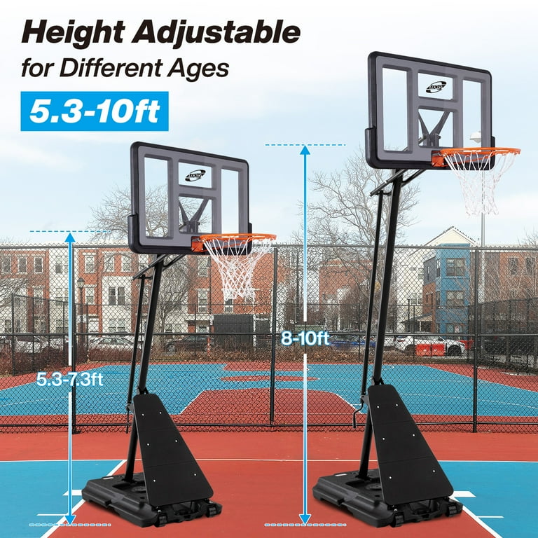 G GX9 Portable Basketball Hoop, 5.3-10 ft Adjustable, 44