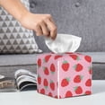 thumbnail image 6 of KLL Hand Drawn Strawberry Print Tissue Box Cover,Leather Tissue Holder Square Facial Tissue Case Facial Paper Organizer Dispenser for Bathroom, Vanity Countertop, 6 of 7