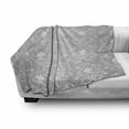 thumbnail image 3 of Damask Soft Flannel Fleece Blanket, Damask Style Antique Floral Motifs Pattern Royal Victorian Design Vintage Leaves, Cozy Plush for Indoor and Outdoor Use, 50" x 70", Grey and White, by Ambesonne, 3 of 6