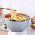 thumbnail image 1 of WEUVEB Bol en Acier Inoxydable avec Couvercle Bol à Riz Résistant pour Soupe Nouilles Isolation Thermique Vaisselle Bleu pour Jeunes, 1 of 6