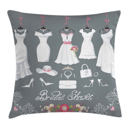  Bridal  Shower Decorations Throw Pillow Cushion Cover 