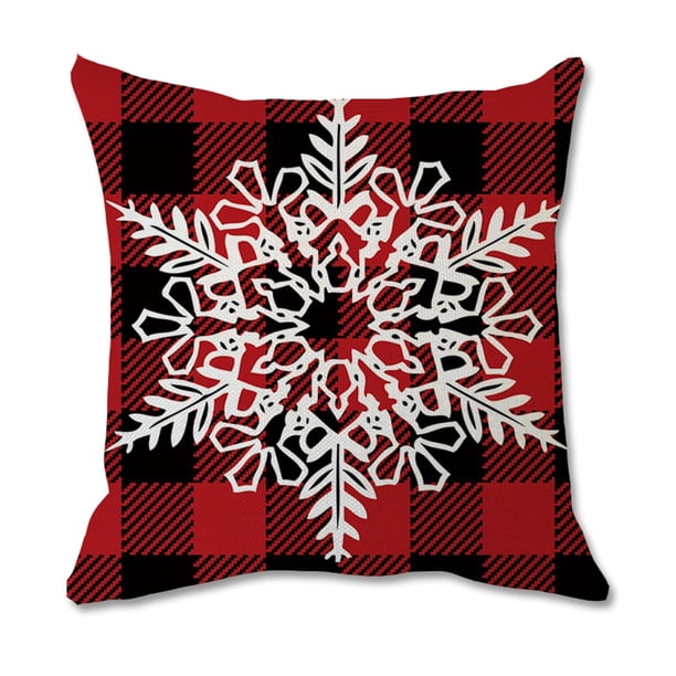 XWSHYW Almohadas y Fundas Funda de Almohada de Lino Navideña, Funda de Cojín, Decoración Del Sofá Del Hogar