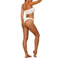 thumbnail image 3 of Women's Bandeau Bikini Sets, Ribbed Bowknot Strapless with Bottoms 2 Piece Swimwear Bathing Suit Swimsuit Small White, 3 of 5