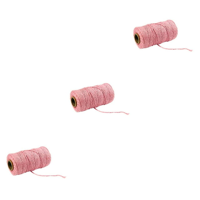 bedienty 91 .5m Cotton Cord Rope Crafts Macrame String Solid Color Cotton Yarn Rope Home Textiles Durable Do Not Fade Cotton Rope light pink 3Set