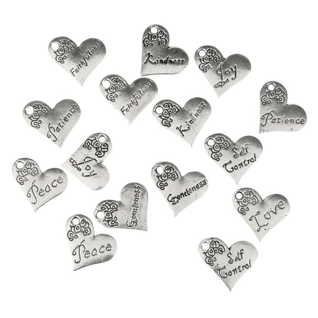 16 X Colgante De Corazón Tallado Con De Una Sola Cara Antigua 21 X 17 Mm