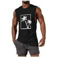 thumbnail image 2 of Njagoc3 Mens Sleeveless Retro Palm Tree Tank, Classic Fit, Soft Poly - Cotton Blend, Summer Casual & Streetwear Vest, 2 of 6