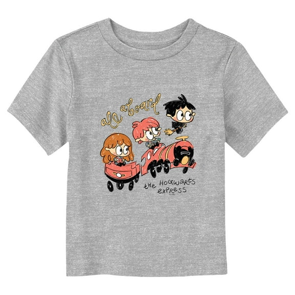 Harry Potter All Board the Hogwarts Express Cute Drawing  Graphic T-Shirt