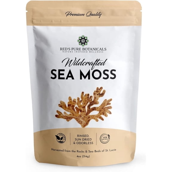 Wildcrafted Sea Moss - Healthy Irish, Raw Sea Moss - 4oz Dry Makes 60-80oz Seamoss Gel - Hand-Harvested - 4oz
