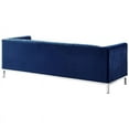 thumbnail image 5 of Posh Living Hayden Velvet Tuxedo Sofa with Y-Metal Base in Navy Blue/Chrome, 5 of 9