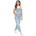thumbnail image 6 of Celebrity Pink Women's Boyfriend Cuffed Denim Overall, Sizes XS-XXXL, 6 of 6