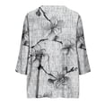 thumbnail image 5 of CLOISE Womens 3/4 Sleeve Tops Casual Shirts Loose Floral V Neck Pullover Fall Clothes Multicolor 2XL, 5 of 5