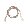 thumbnail image 1 of Ofertas Únicas 1 Pc Correa de Mano de Cuero y Perlas Falsas para Viajar Ligero Tono Dorado Púrpura PU Aleación, 1 of 1