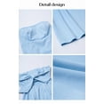 thumbnail image 4 of Krumba Women Pleated Strapless Dress: Zip-up Backless Bow Mini - Summer Casual Wear for Wedding Guest Beach Vacation Club Light Blue Size M, 4 of 7